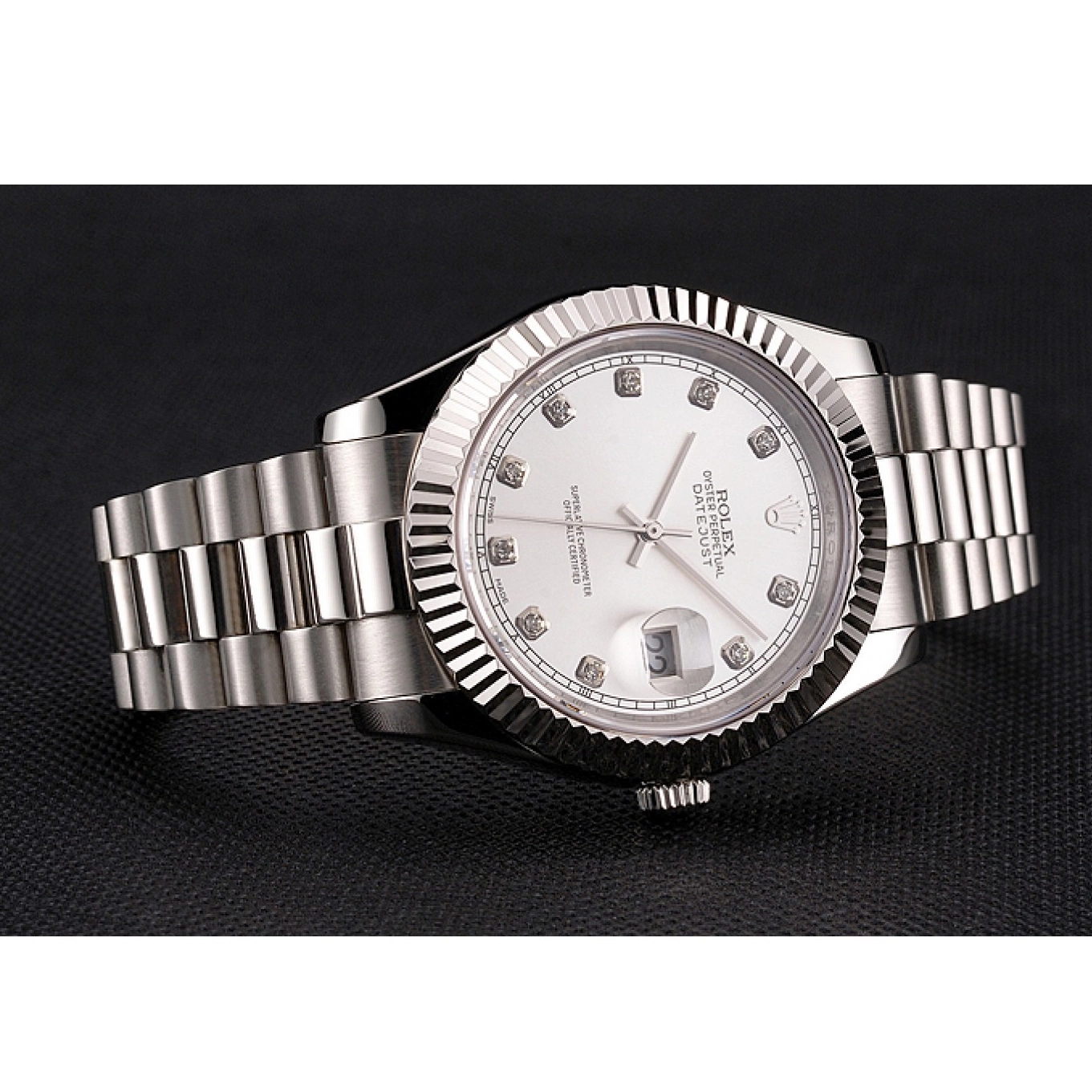 MiroTime 0731 Swiss Rolex Datejust Silver Dial Stainless Steel Case And Bracelet